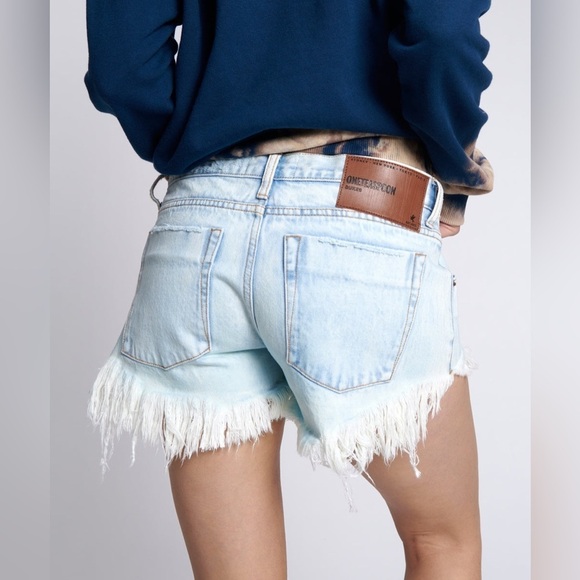 One Teaspoon FLORENCE DUKES LOW WAIST MINI DENIM SHORTS, size 28 - Picture 14 of 15